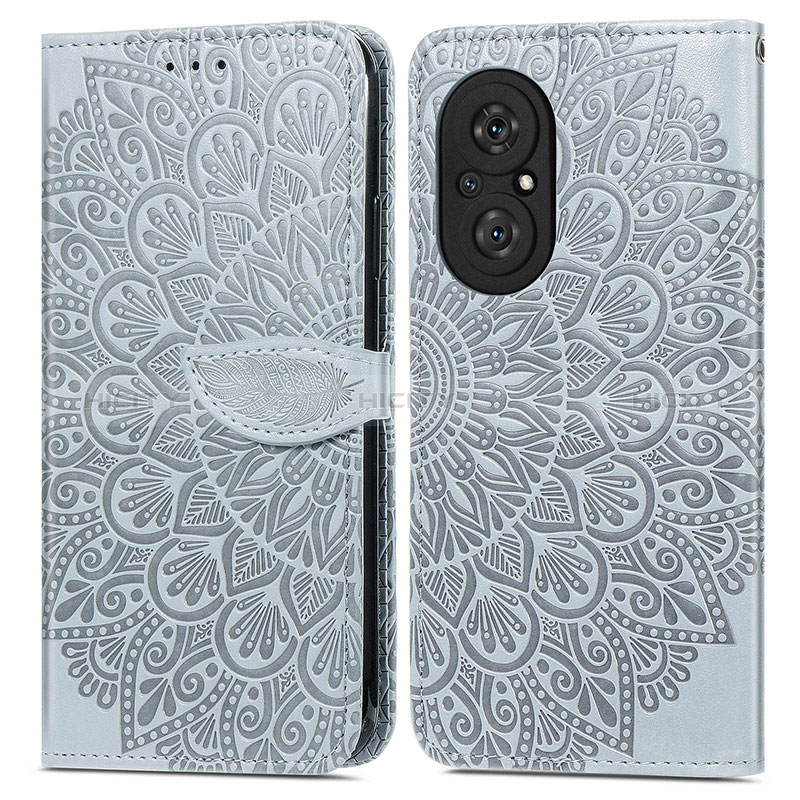 Coque Portefeuille Motif Fantaisie Livre Cuir Etui Clapet S04D pour Huawei Nova 9 SE Gris Plus