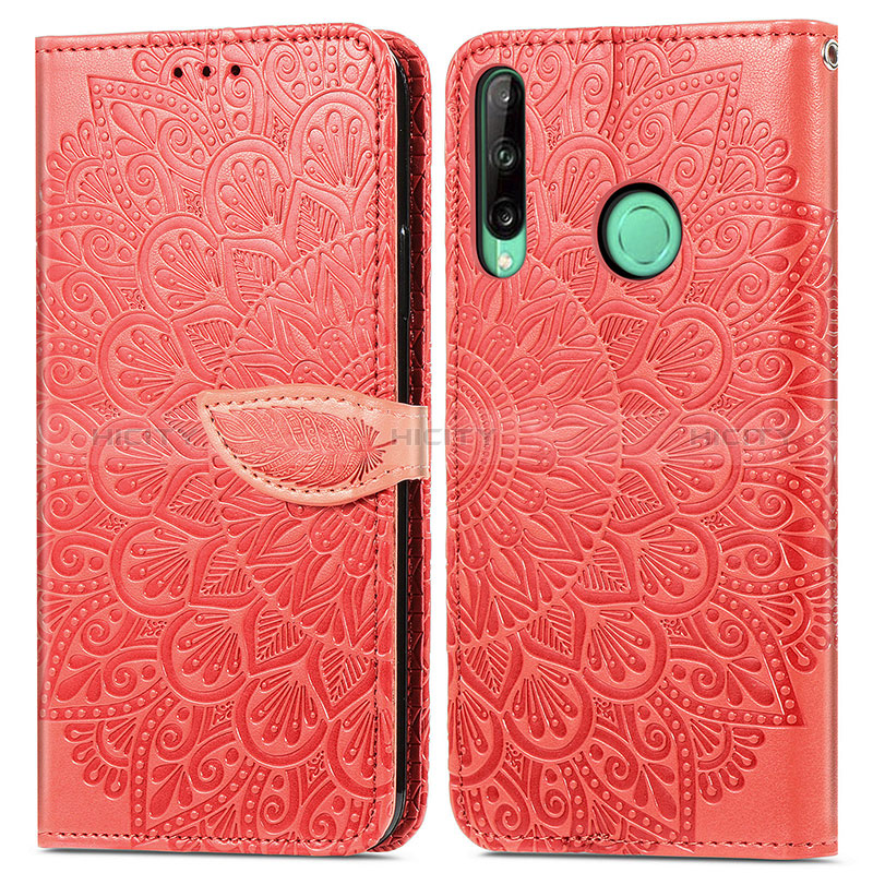 Coque Portefeuille Motif Fantaisie Livre Cuir Etui Clapet S04D pour Huawei P40 Lite E Rouge Plus