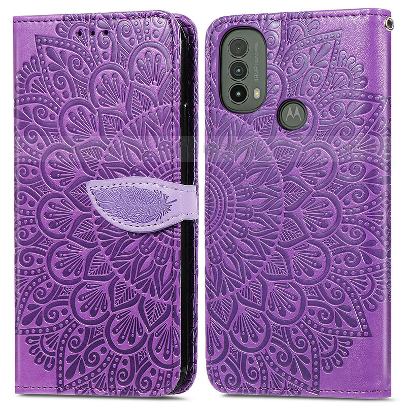 Coque Portefeuille Motif Fantaisie Livre Cuir Etui Clapet S04D pour Motorola Moto E20 Plus