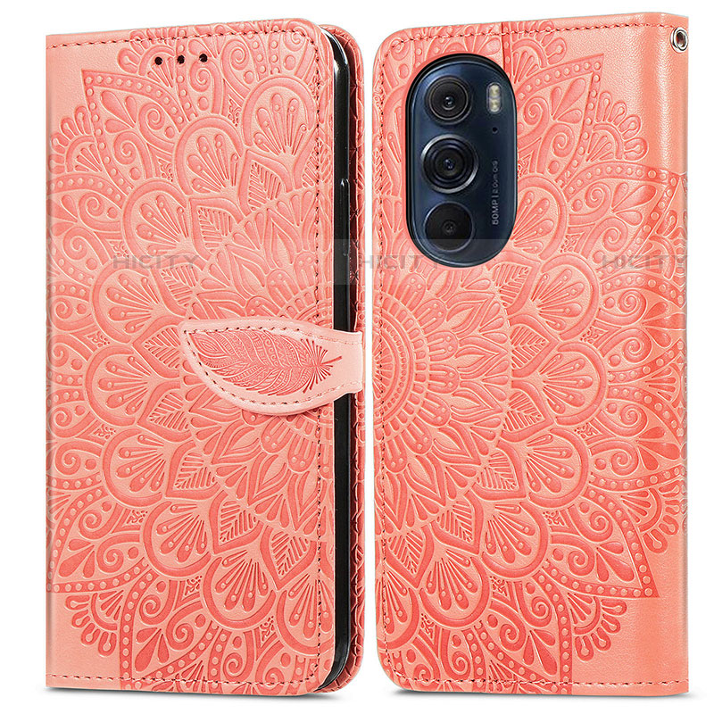 Coque Portefeuille Motif Fantaisie Livre Cuir Etui Clapet S04D pour Motorola Moto Edge X30 5G Orange Plus