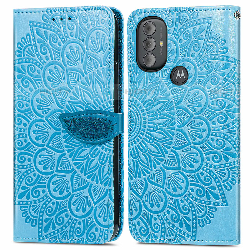 Coque Portefeuille Motif Fantaisie Livre Cuir Etui Clapet S04D pour Motorola Moto G Play Gen 2 Bleu Plus