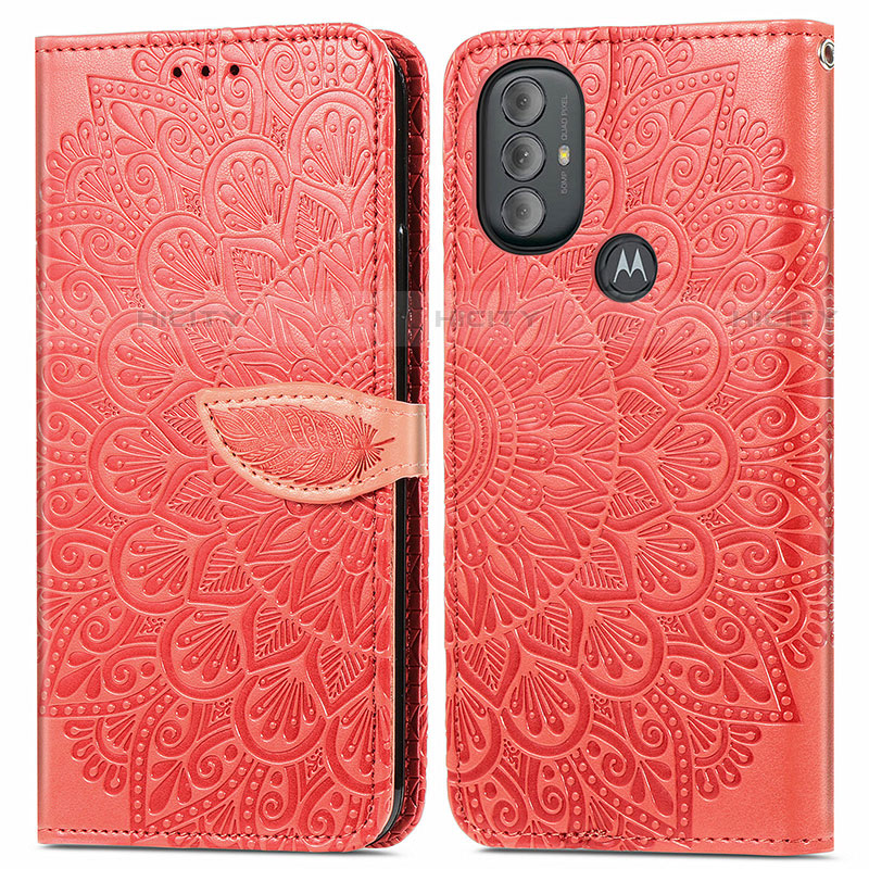 Coque Portefeuille Motif Fantaisie Livre Cuir Etui Clapet S04D pour Motorola Moto G Play Gen 2 Rouge Plus