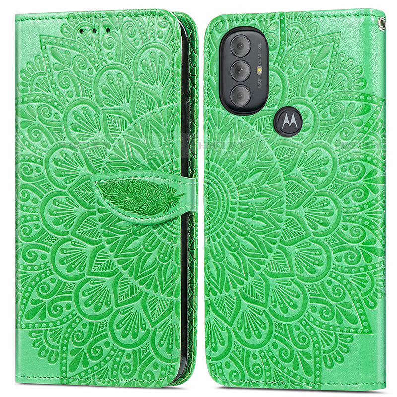 Coque Portefeuille Motif Fantaisie Livre Cuir Etui Clapet S04D pour Motorola Moto G Play Gen 2 Vert Plus