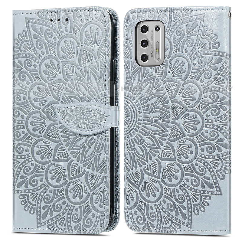 Coque Portefeuille Motif Fantaisie Livre Cuir Etui Clapet S04D pour Motorola Moto G Stylus (2021) Gris Plus