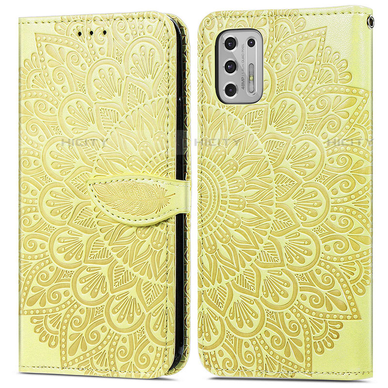 Coque Portefeuille Motif Fantaisie Livre Cuir Etui Clapet S04D pour Motorola Moto G Stylus (2021) Jaune Plus