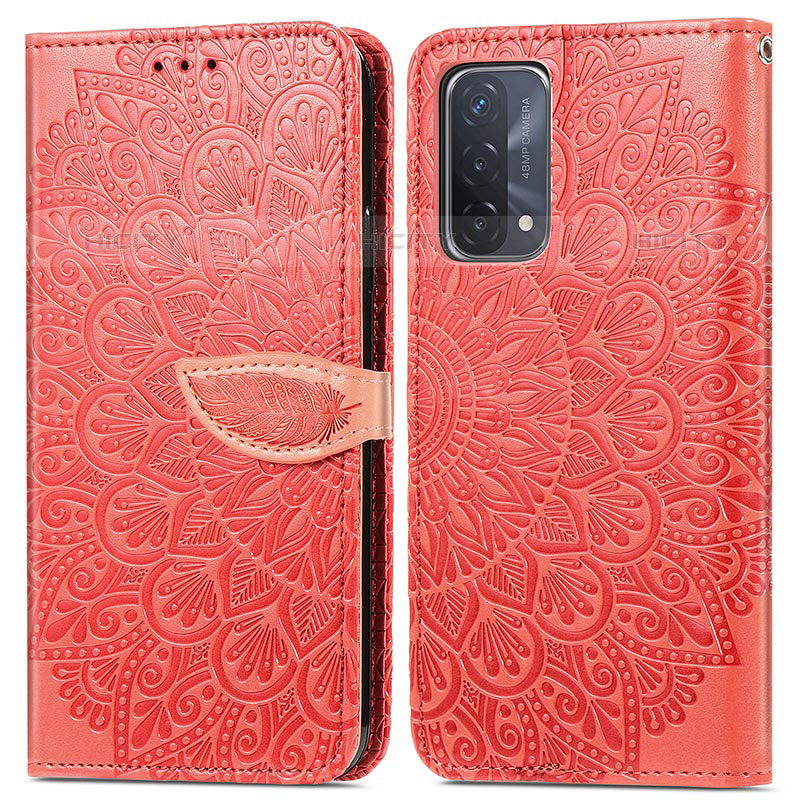 Coque Portefeuille Motif Fantaisie Livre Cuir Etui Clapet S04D pour OnePlus Nord N200 5G Rouge Plus