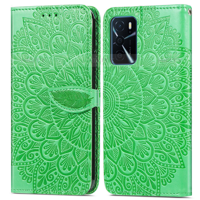 Coque Portefeuille Motif Fantaisie Livre Cuir Etui Clapet S04D pour Oppo A16s Vert Plus