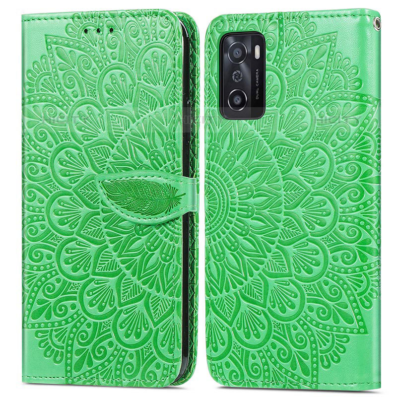 Coque Portefeuille Motif Fantaisie Livre Cuir Etui Clapet S04D pour Oppo A55S 5G Vert Plus