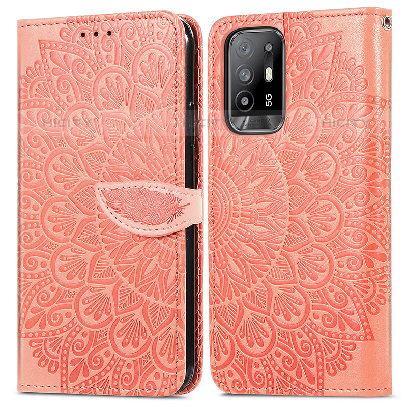 Coque Portefeuille Motif Fantaisie Livre Cuir Etui Clapet S04D pour Oppo A94 5G Orange Plus