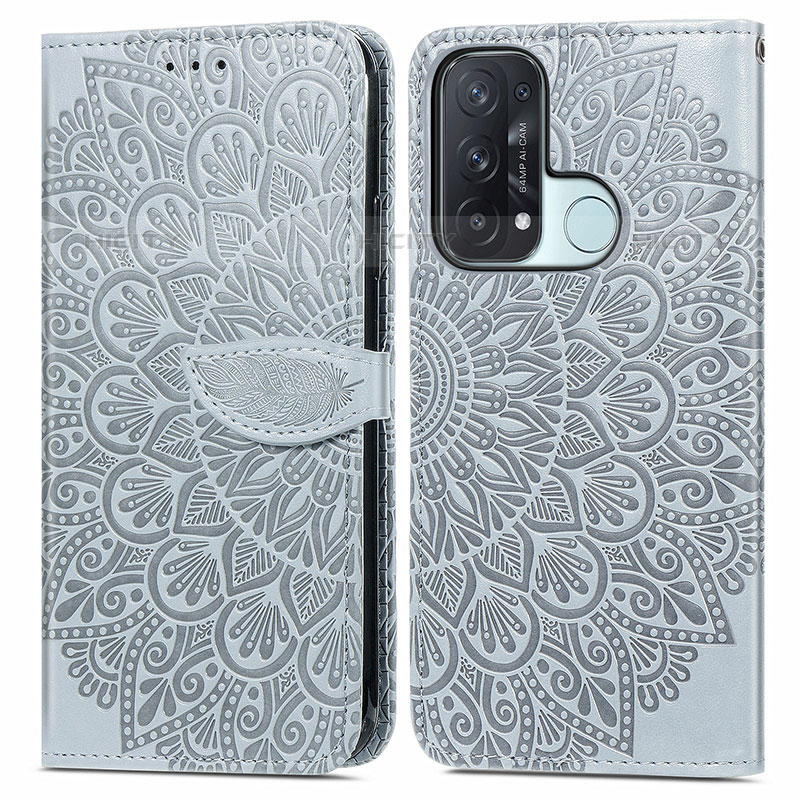 Coque Portefeuille Motif Fantaisie Livre Cuir Etui Clapet S04D pour Oppo Reno5 A Gris Plus