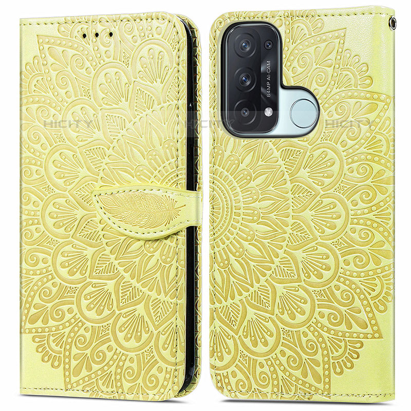 Coque Portefeuille Motif Fantaisie Livre Cuir Etui Clapet S04D pour Oppo Reno5 A Jaune Plus