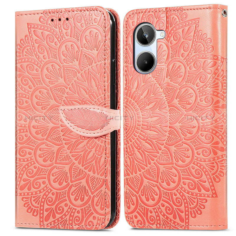 Coque Portefeuille Motif Fantaisie Livre Cuir Etui Clapet S04D pour Realme 10 4G Orange Plus