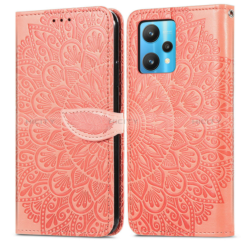 Coque Portefeuille Motif Fantaisie Livre Cuir Etui Clapet S04D pour Realme 9 5G Orange Plus