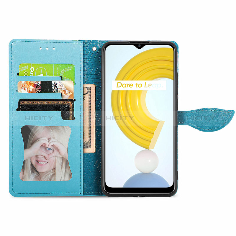 Coque Portefeuille Motif Fantaisie Livre Cuir Etui Clapet S04D pour Realme C21 Plus