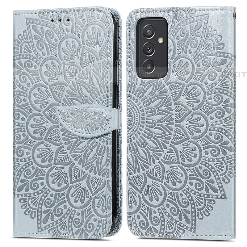 Coque Portefeuille Motif Fantaisie Livre Cuir Etui Clapet S04D pour Samsung Galaxy A24 4G Gris Plus