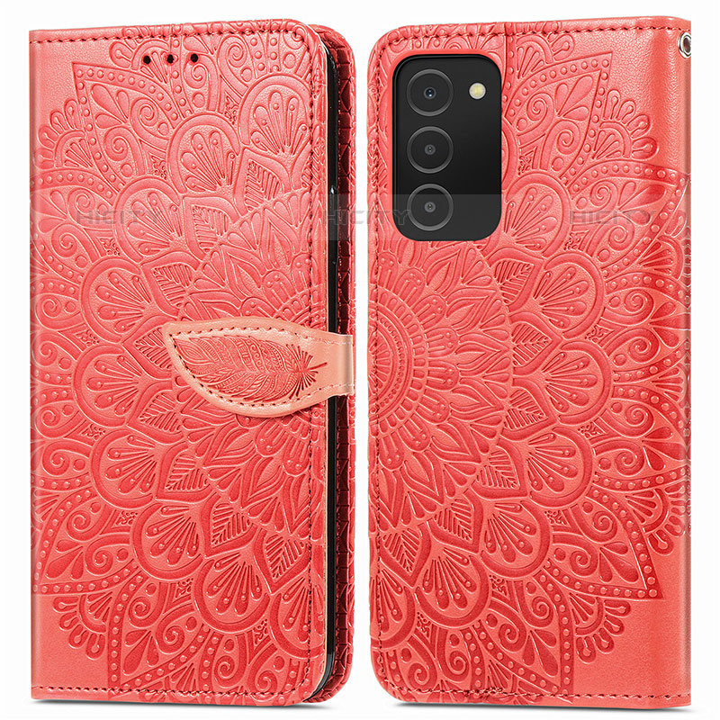 Coque Portefeuille Motif Fantaisie Livre Cuir Etui Clapet S04D pour Samsung Galaxy M02s Rouge Plus