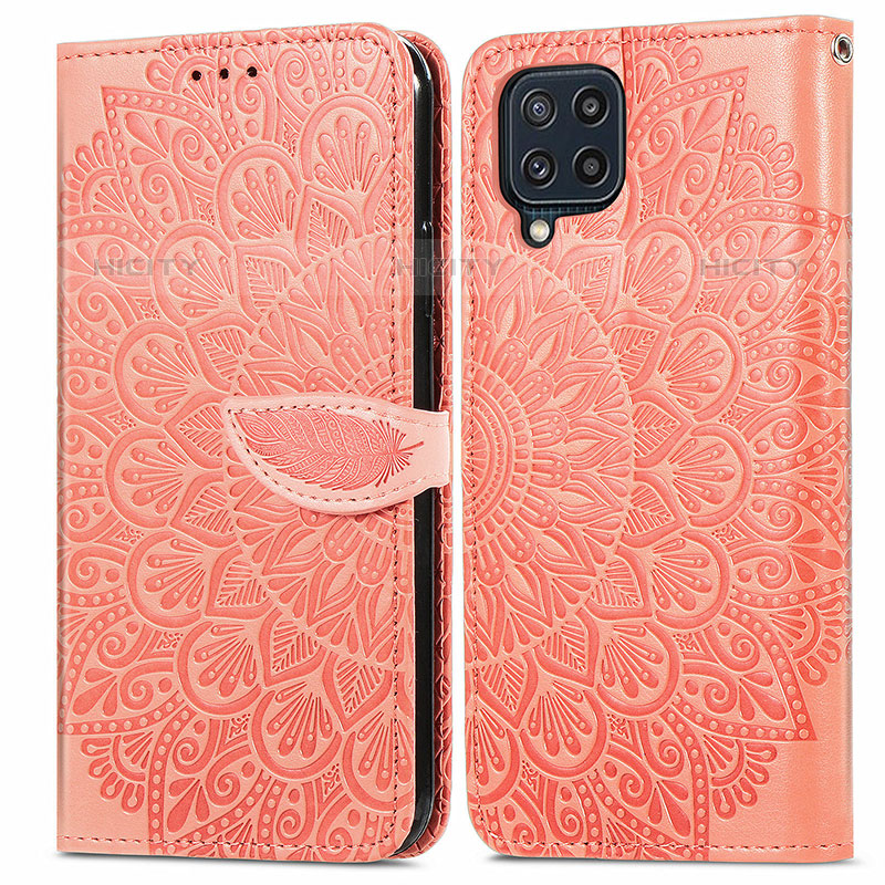 Coque Portefeuille Motif Fantaisie Livre Cuir Etui Clapet S04D pour Samsung Galaxy M32 4G Orange Plus