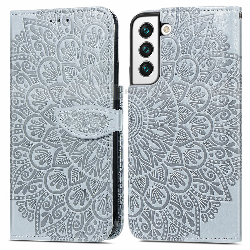 Coque Portefeuille Motif Fantaisie Livre Cuir Etui Clapet S04D pour Samsung Galaxy S21 5G Gris Plus