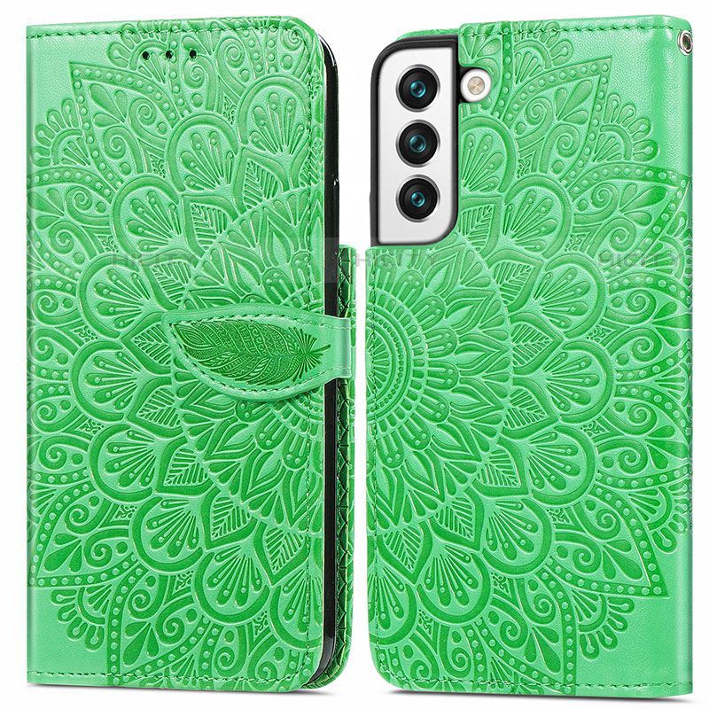 Coque Portefeuille Motif Fantaisie Livre Cuir Etui Clapet S04D pour Samsung Galaxy S21 5G Vert Plus