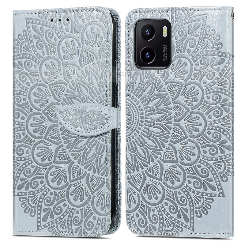 Coque Portefeuille Motif Fantaisie Livre Cuir Etui Clapet S04D pour Vivo iQOO U5x Gris Plus