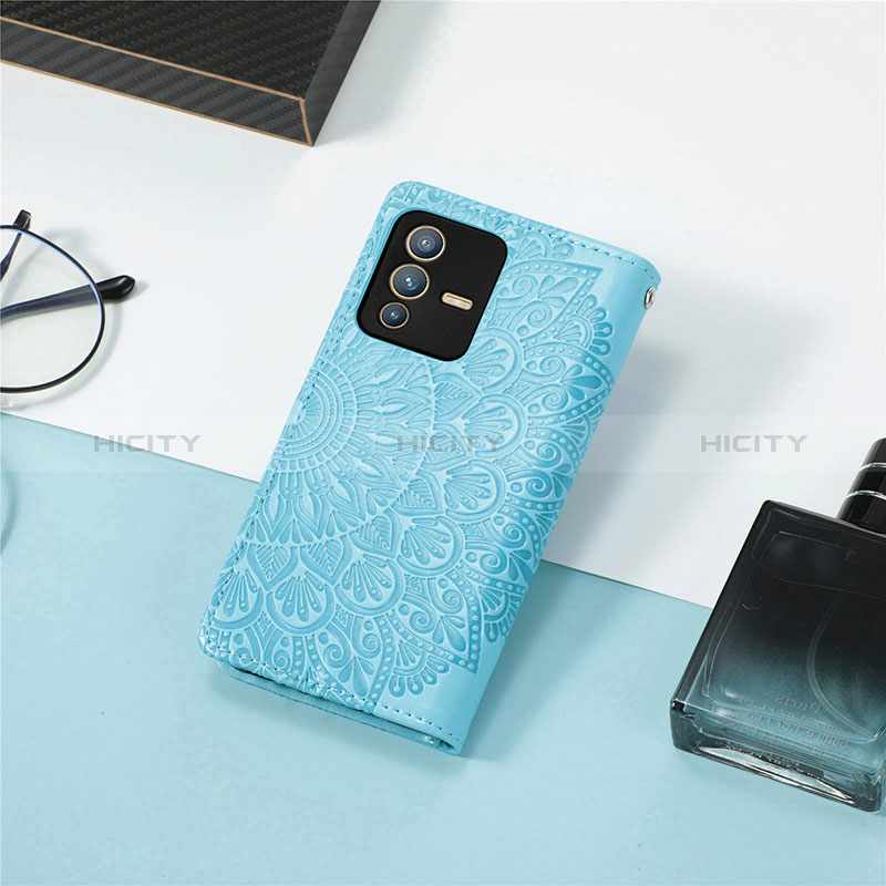 Coque Portefeuille Motif Fantaisie Livre Cuir Etui Clapet S04D pour Vivo V23 5G Plus