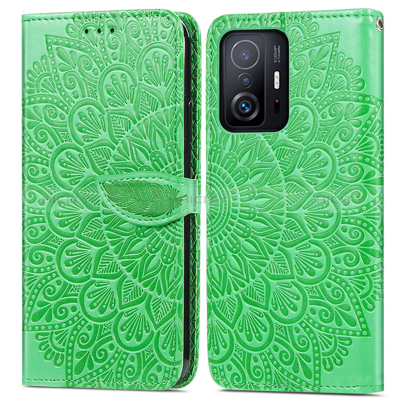 Coque Portefeuille Motif Fantaisie Livre Cuir Etui Clapet S04D pour Xiaomi Mi 11T Pro 5G Vert Plus