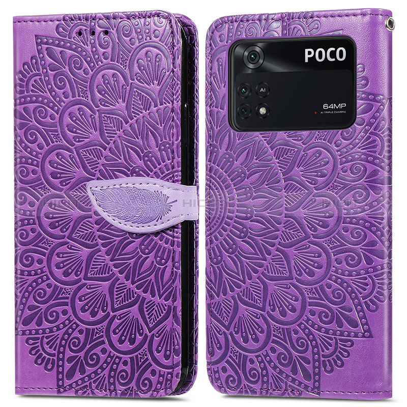 Coque Portefeuille Motif Fantaisie Livre Cuir Etui Clapet S04D pour Xiaomi Poco M4 Pro 4G Plus