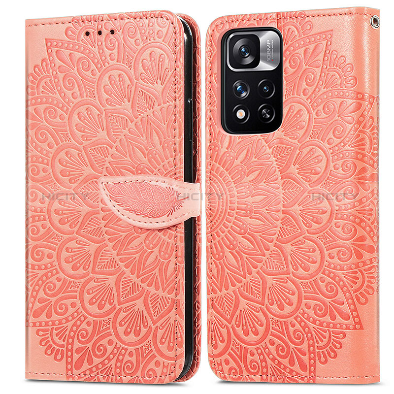 Coque Portefeuille Motif Fantaisie Livre Cuir Etui Clapet S04D pour Xiaomi Poco X4 NFC Orange Plus