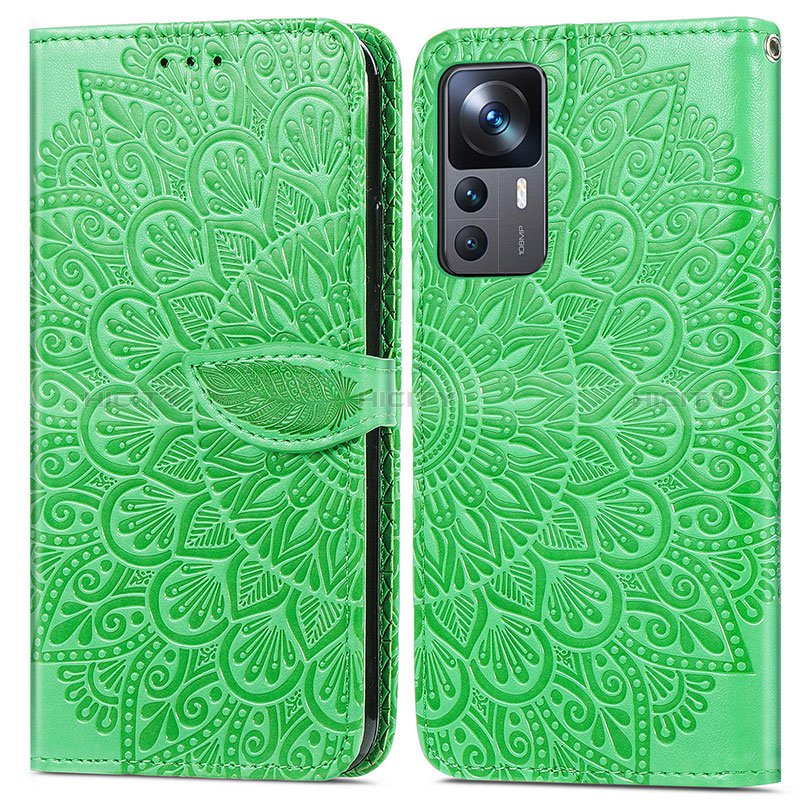 Coque Portefeuille Motif Fantaisie Livre Cuir Etui Clapet S04D pour Xiaomi Redmi K50 Ultra 5G Vert Plus