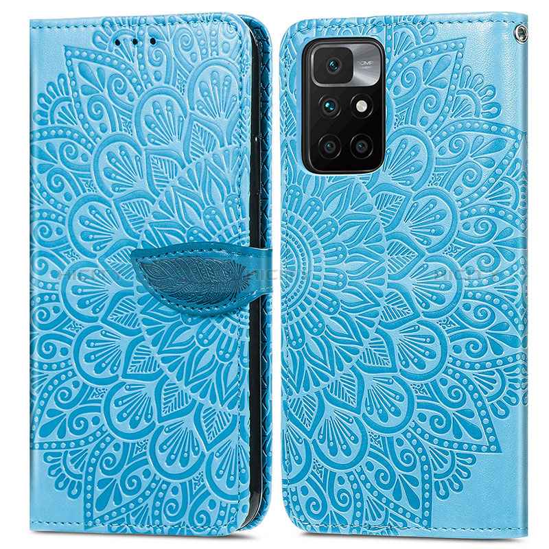 Coque Portefeuille Motif Fantaisie Livre Cuir Etui Clapet S04D pour Xiaomi Redmi Note 11 4G (2021) Bleu Plus