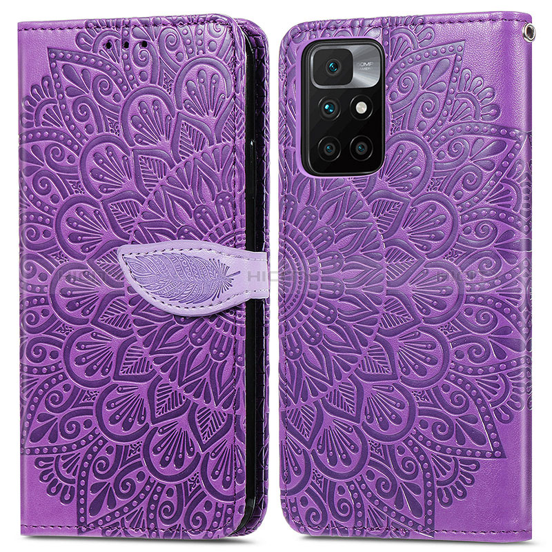 Coque Portefeuille Motif Fantaisie Livre Cuir Etui Clapet S04D pour Xiaomi Redmi Note 11 4G (2021) Violet Plus