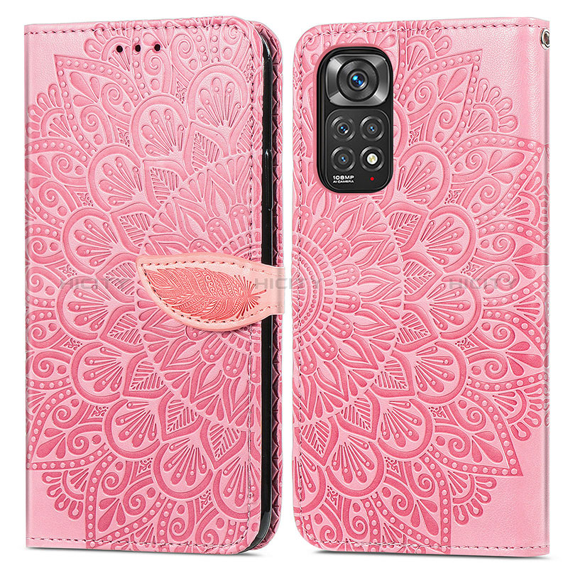 Coque Portefeuille Motif Fantaisie Livre Cuir Etui Clapet S04D pour Xiaomi Redmi Note 11 Pro 4G Or Rose Plus