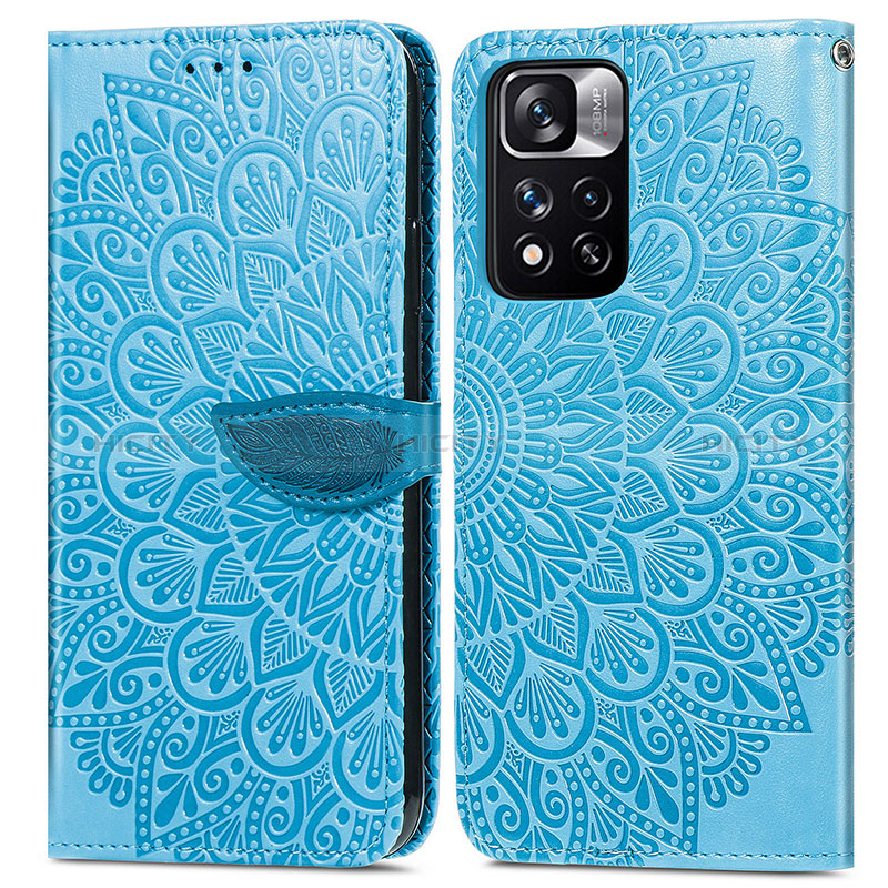 Coque Portefeuille Motif Fantaisie Livre Cuir Etui Clapet S04D pour Xiaomi Redmi Note 11 Pro+ Plus 5G Bleu Plus