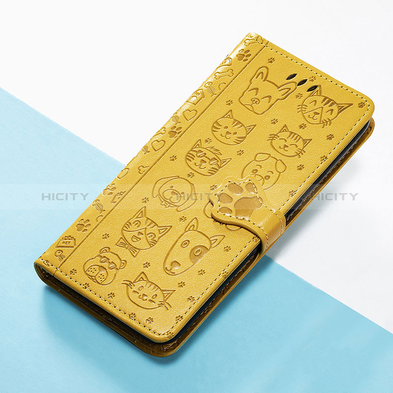 Coque Portefeuille Motif Fantaisie Livre Cuir Etui Clapet S05D pour Huawei Enjoy 50 Jaune Plus