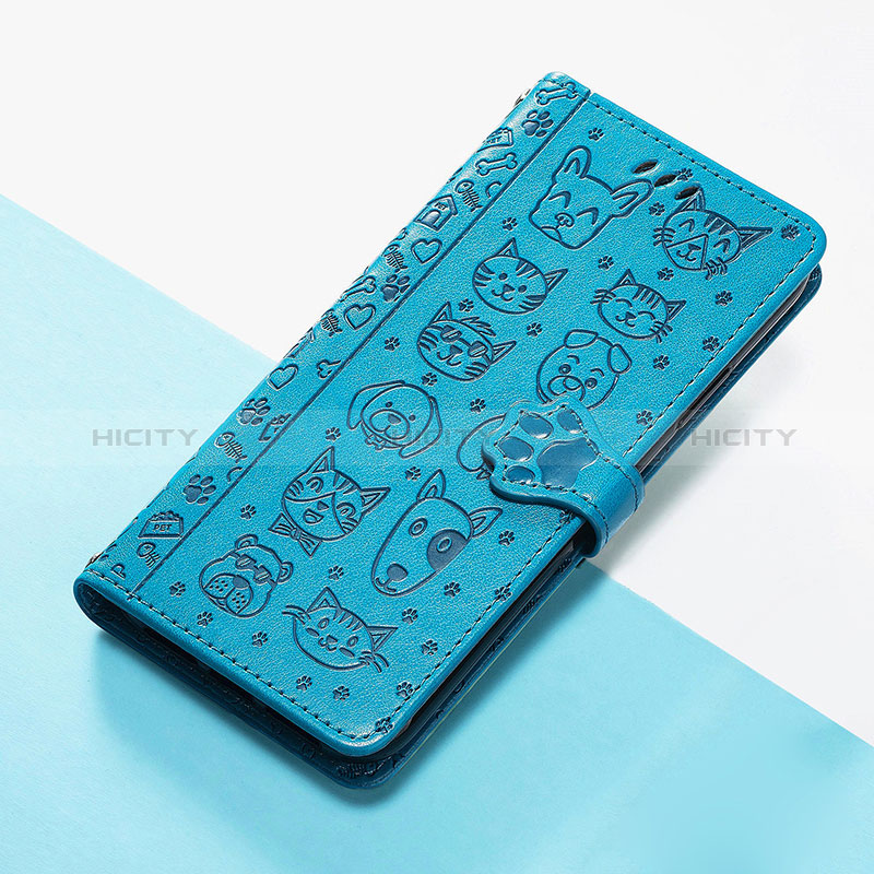 Coque Portefeuille Motif Fantaisie Livre Cuir Etui Clapet S05D pour Huawei Honor 50 5G Bleu Plus