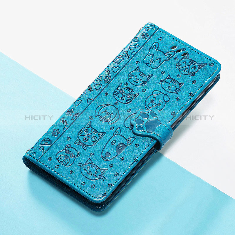 Coque Portefeuille Motif Fantaisie Livre Cuir Etui Clapet S05D pour Huawei Honor 50 Pro 5G Bleu Plus