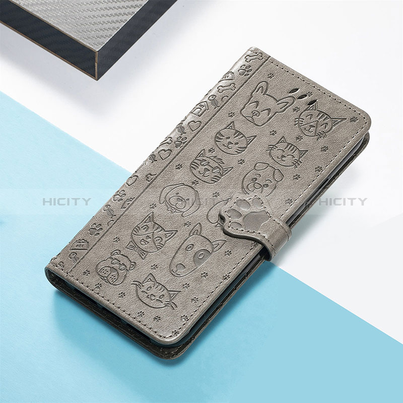 Coque Portefeuille Motif Fantaisie Livre Cuir Etui Clapet S05D pour Huawei Honor Magic5 5G Gris Plus