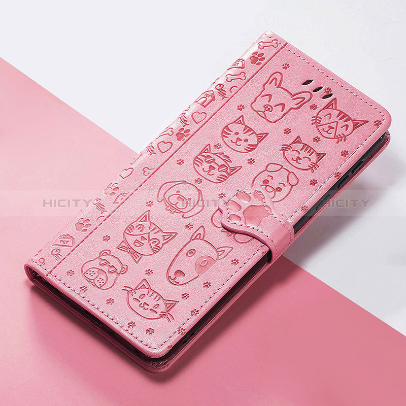 Coque Portefeuille Motif Fantaisie Livre Cuir Etui Clapet S05D pour Huawei Nova Y70 Plus Rose Plus