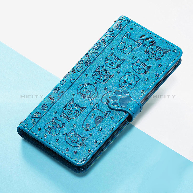 Coque Portefeuille Motif Fantaisie Livre Cuir Etui Clapet S05D pour Huawei Nova Y71 Bleu Plus