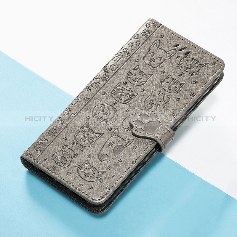 Coque Portefeuille Motif Fantaisie Livre Cuir Etui Clapet S05D pour Huawei Nova Y71 Gris Plus