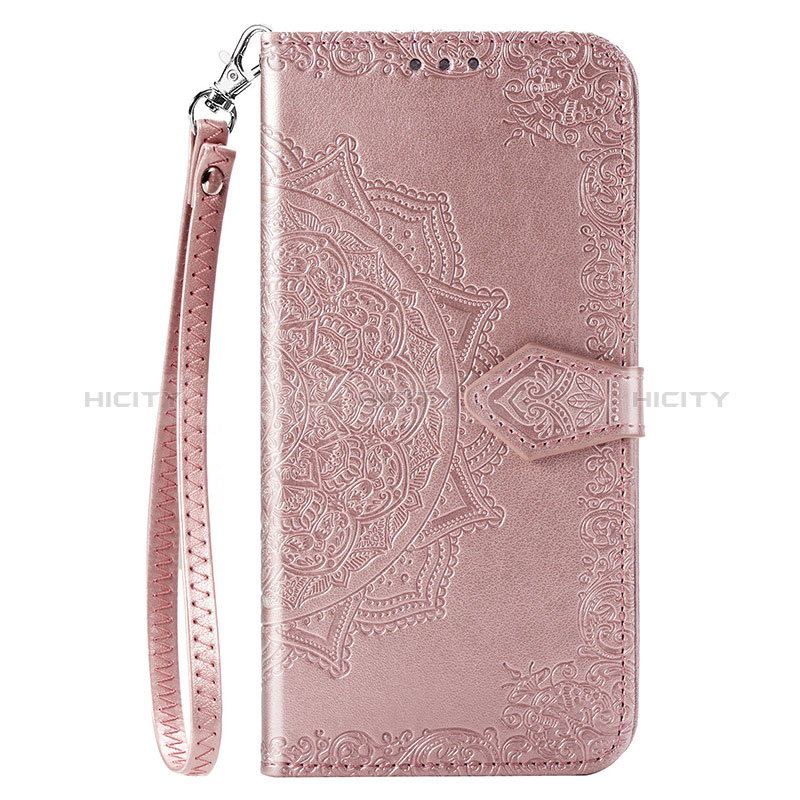 Coque Portefeuille Motif Fantaisie Livre Cuir Etui Clapet S05D pour Samsung Galaxy M11 Or Rose Plus