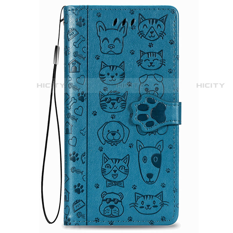 Coque Portefeuille Motif Fantaisie Livre Cuir Etui Clapet S05D pour Samsung Galaxy S21 5G Bleu Plus