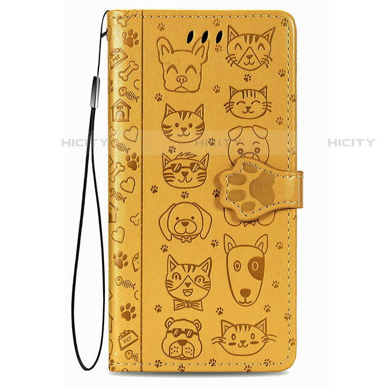 Coque Portefeuille Motif Fantaisie Livre Cuir Etui Clapet S05D pour Samsung Galaxy S21 5G Jaune Plus