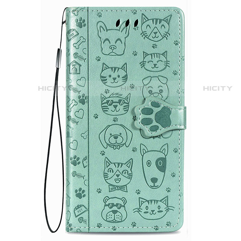 Coque Portefeuille Motif Fantaisie Livre Cuir Etui Clapet S05D pour Samsung Galaxy S21 5G Vert Plus