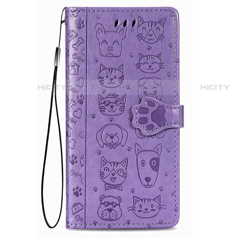 Coque Portefeuille Motif Fantaisie Livre Cuir Etui Clapet S05D pour Samsung Galaxy S21 FE 5G Violet Plus