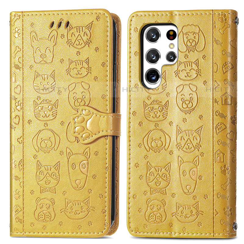 Coque Portefeuille Motif Fantaisie Livre Cuir Etui Clapet S05D pour Samsung Galaxy S23 Ultra 5G Plus