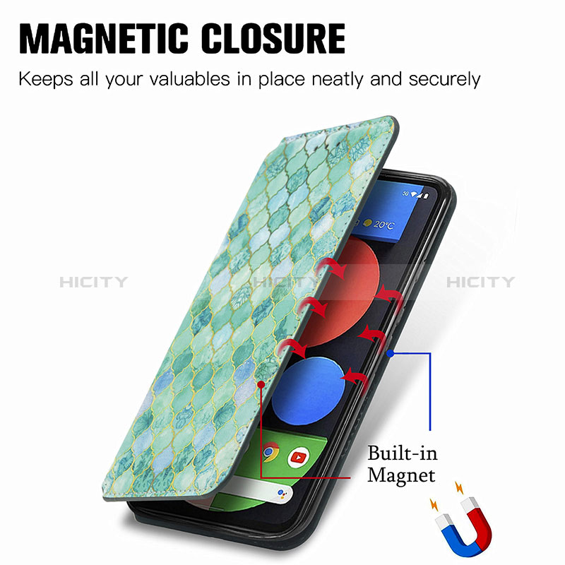 Coque Portefeuille Motif Fantaisie Livre Cuir Etui Clapet S06D pour Google Pixel 5a 5G Plus