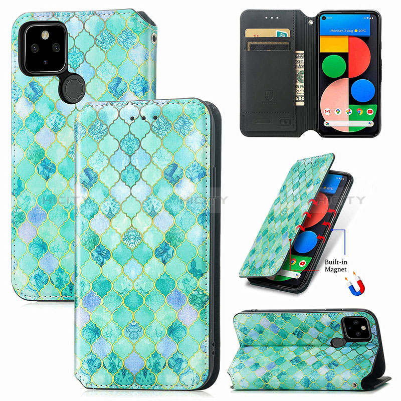 Coque Portefeuille Motif Fantaisie Livre Cuir Etui Clapet S06D pour Google Pixel 5a 5G Plus