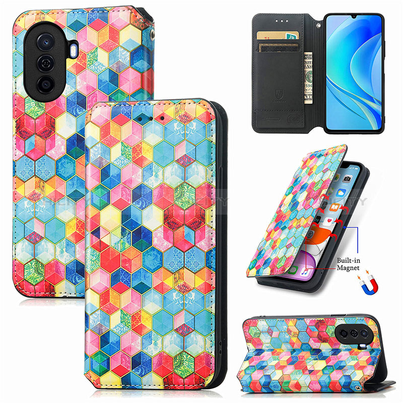 Coque Portefeuille Motif Fantaisie Livre Cuir Etui Clapet S06D pour Huawei Nova Y70 Plus