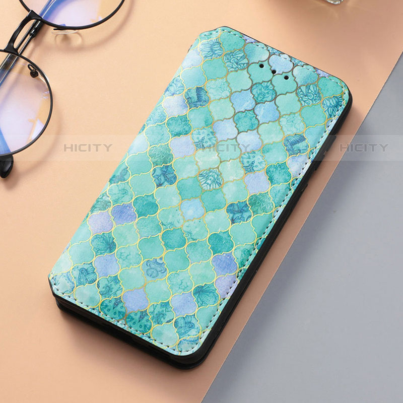 Coque Portefeuille Motif Fantaisie Livre Cuir Etui Clapet S06D pour Samsung Galaxy S21 5G Vert Plus